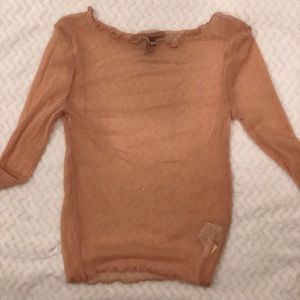 Shimmery mesh off the shoulder top